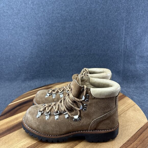 Vintage Mont Blanc Sears Brown Suede Leather Hiking Mountaineering Boots 4.5B - Picture 5 of 10